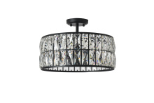 Lit Up Lighting LIT7442BK-CRY - Skylon Flush Mount Black Finish